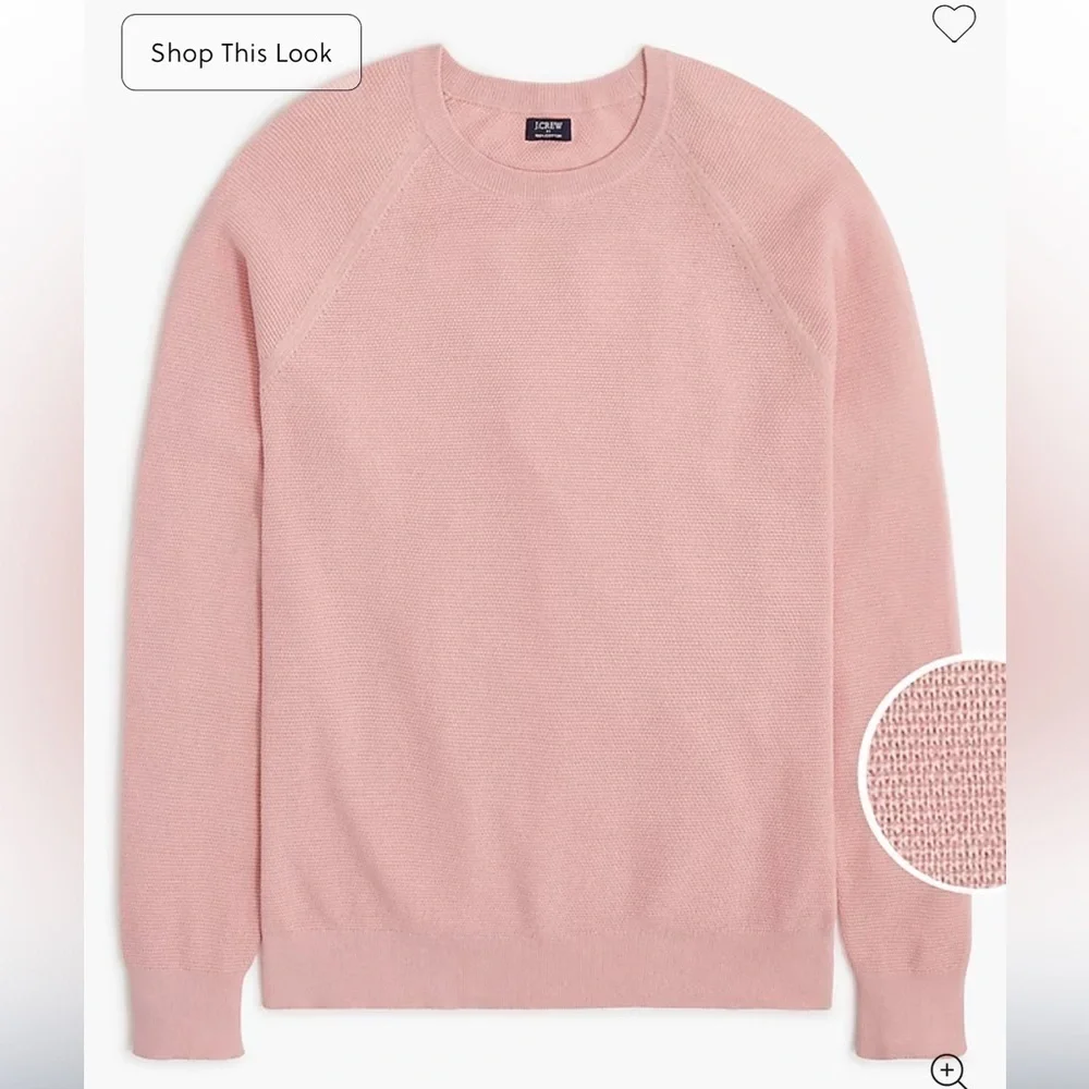 J crew iced quartz Cotton seed-stitch crewneck sweater